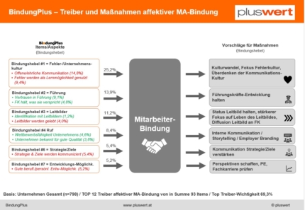 Hebel Mitarbeiterbindung finden durch den BindungPlus Monitor von pluswert