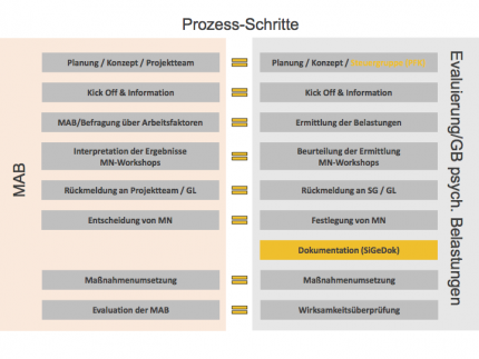 Prozess Mitarbeiterbefragung Evaluierung psychischer Belastungen Synergie